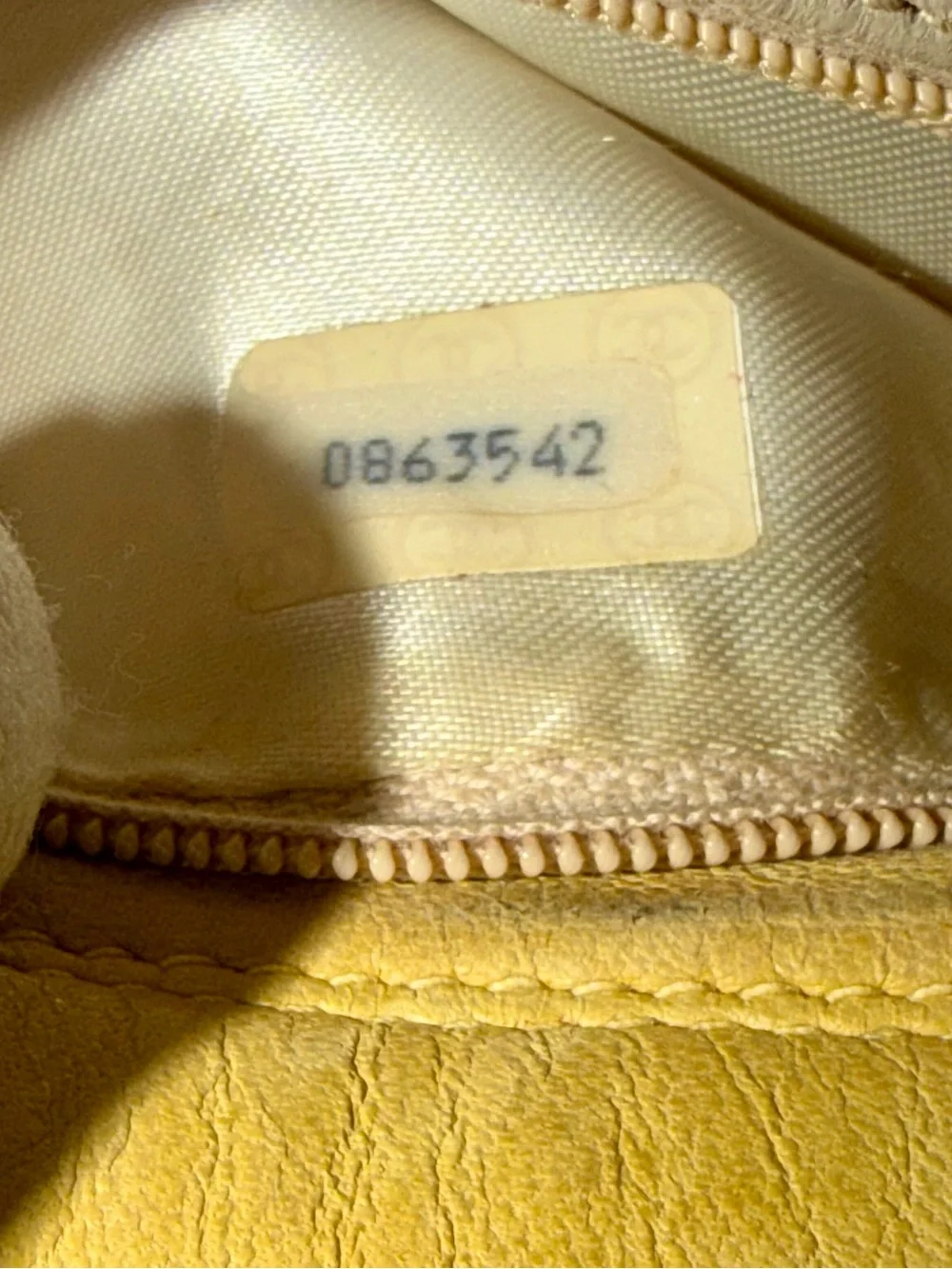 Authentic Vintage Chanel Yellow Lambskin CC Camera Bag 24K Gold Tassel